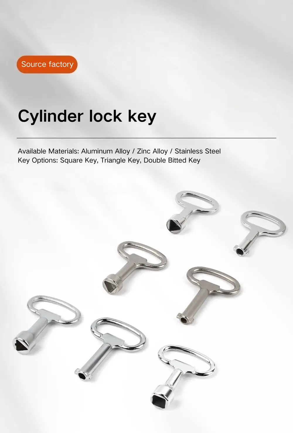 Stainless Steel Double Bit Key